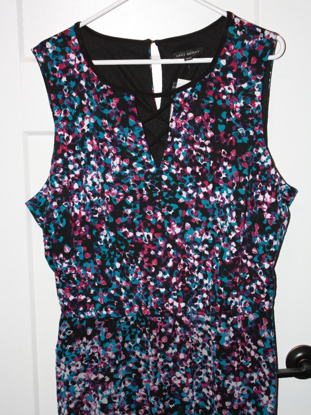 Lane Bryant, Dress, black, violet and teal florals, Size 22